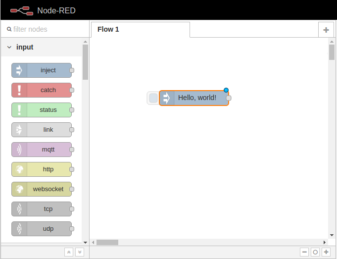 Node-RED Hello world