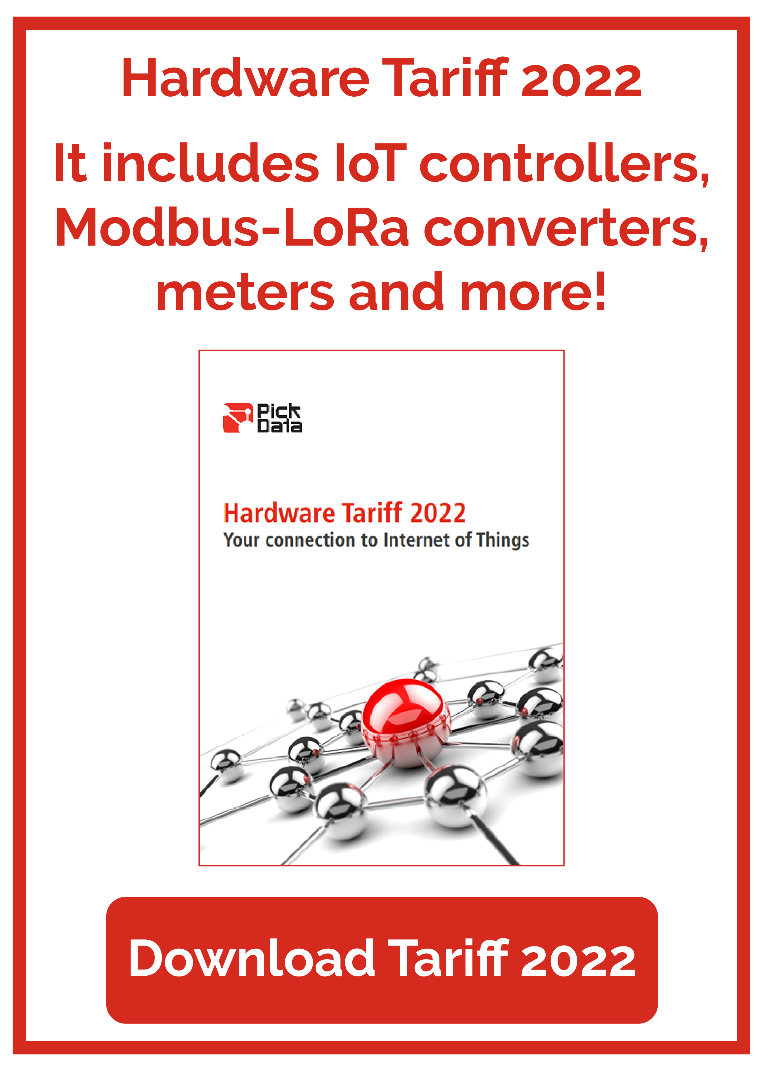 PickData Download Hardware Tariff 2022